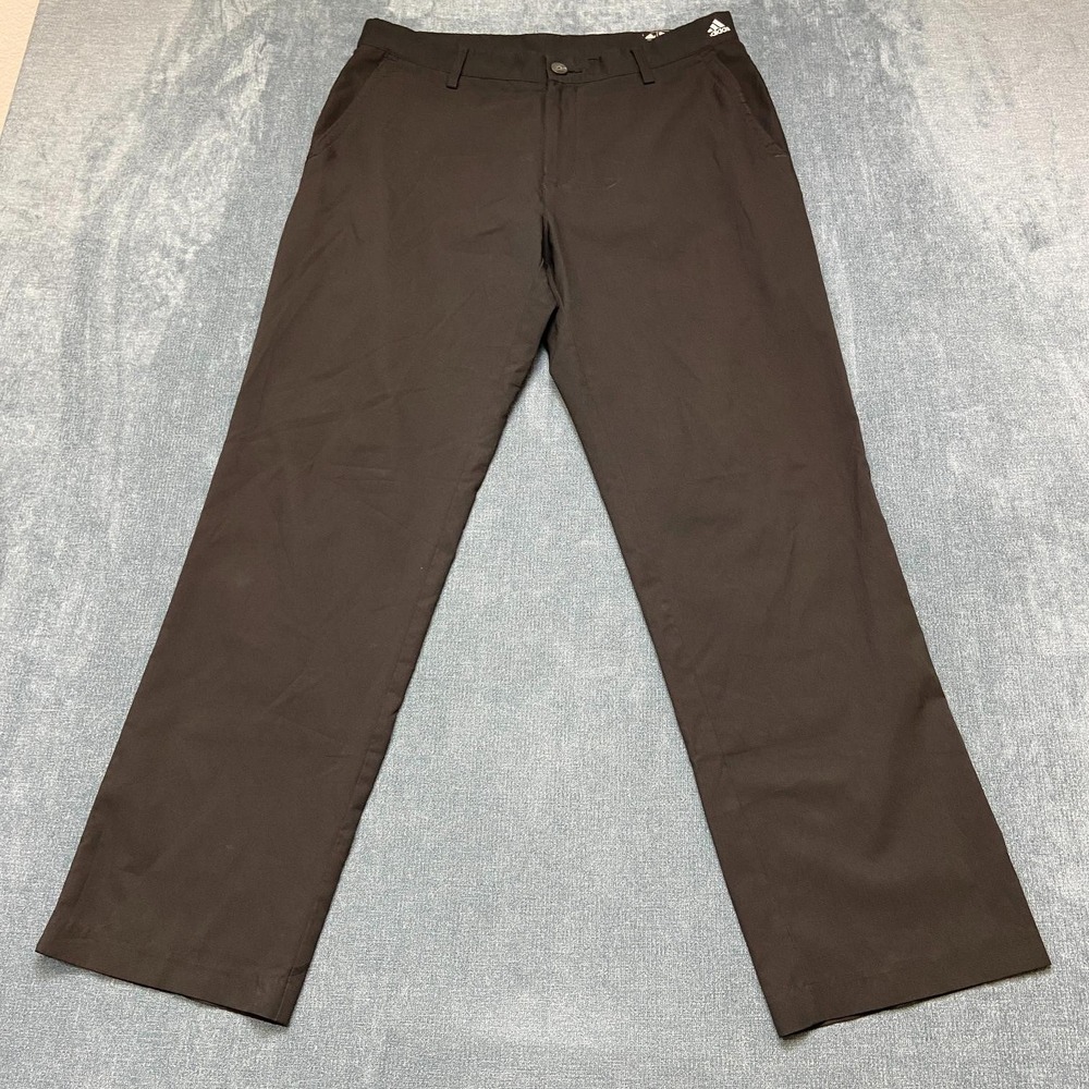 Adidas Chino Pants Men 32x30 Blue Denim Black Slash Pockets Straight Leg Outdoor
